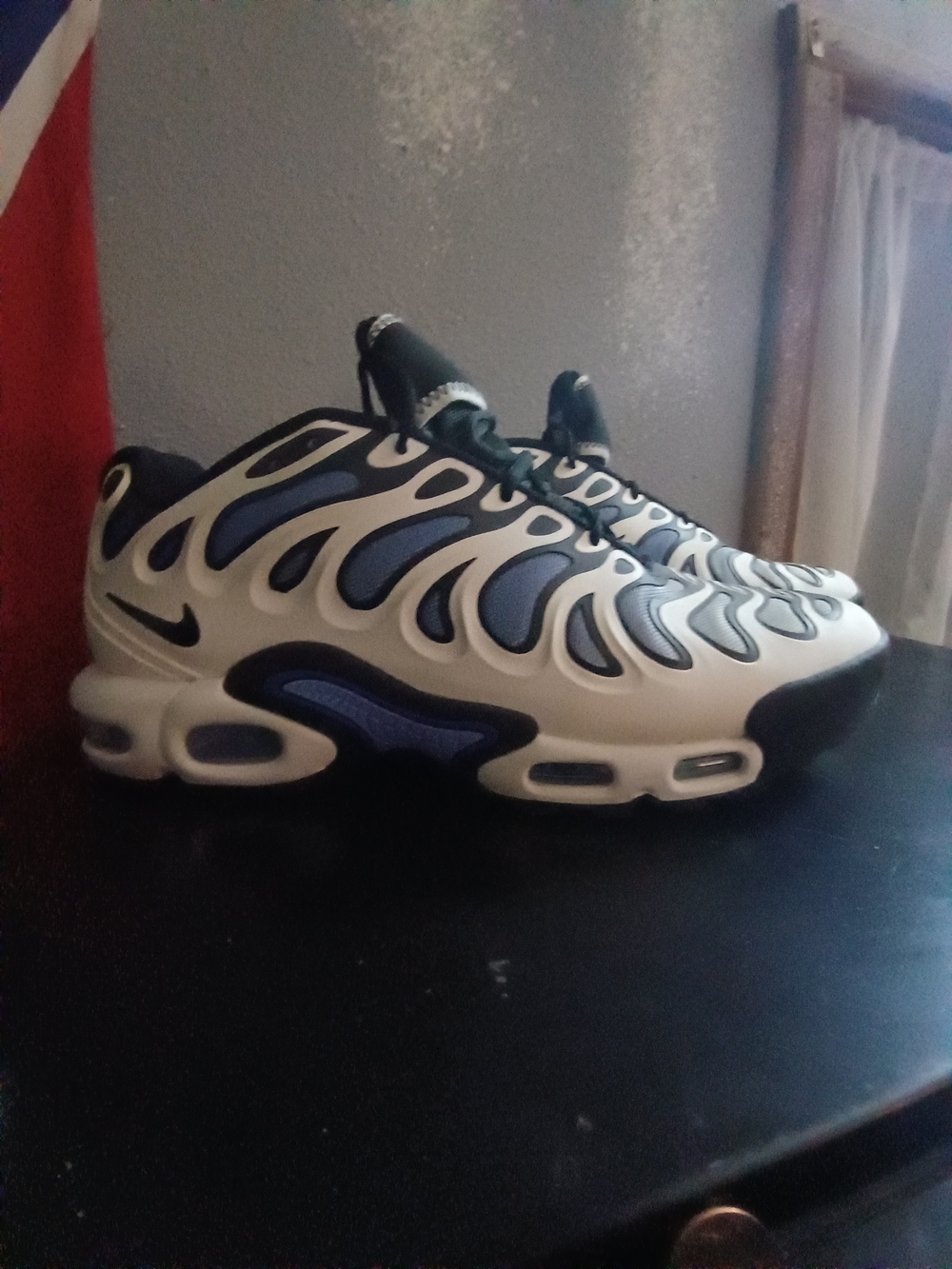 Nike Air Max Plus TN White and Navy Sneakers